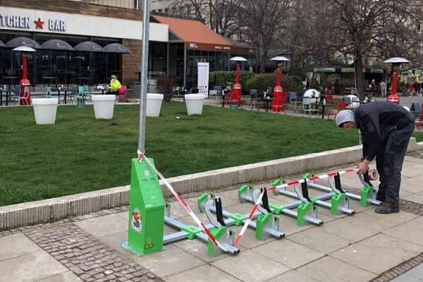 Free bicycle racks in three places in Sofia